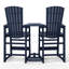 Ensemble de chaises de bar d'extérieur en poly avec plateau de connexion et porte-gobelet-241620256