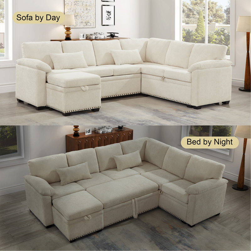 Versatile Sectional Sofa With Storage And Transformable Function For Living Room