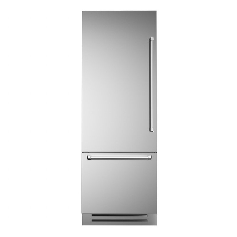 REFRIGERATOR 30" BUILT-IN BOTTOM MOUNT WITH ICE MAKER RIGHT SWING DOOR, STAINLESS STEEL, Left Handed