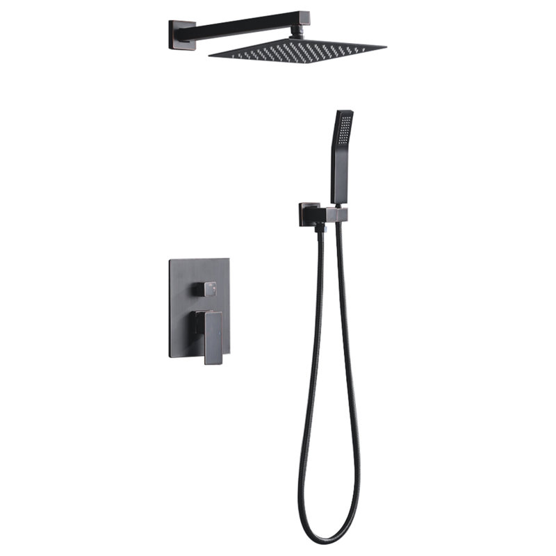 1-Spray Patterns 9.8 In. Dual Fixed And Handheld Shower Head With 1.8 GPM In Oil-Rubbed Bronze
