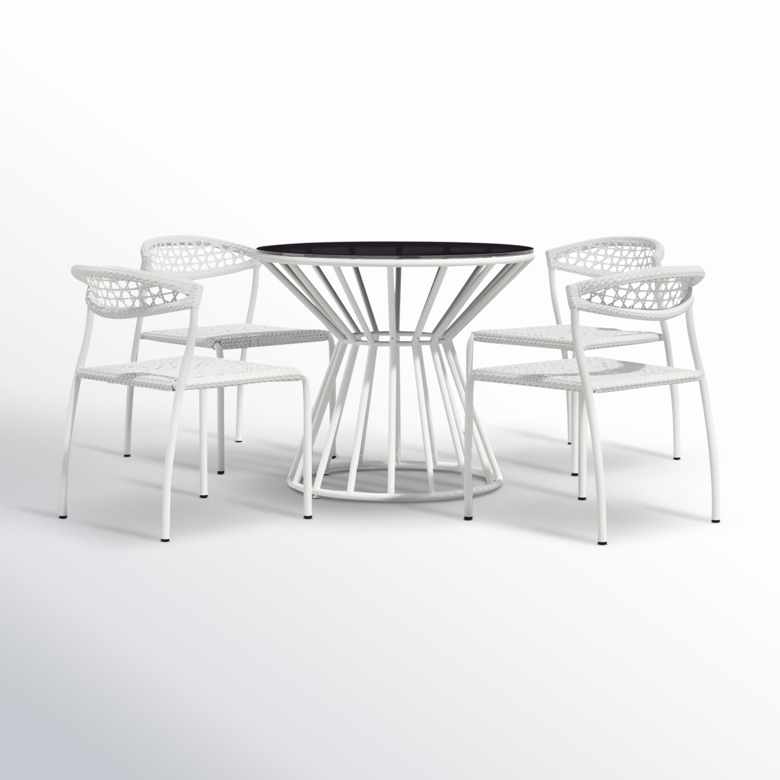 Jarred Round 4 - Person 35'' Long Aluminum Dining Set