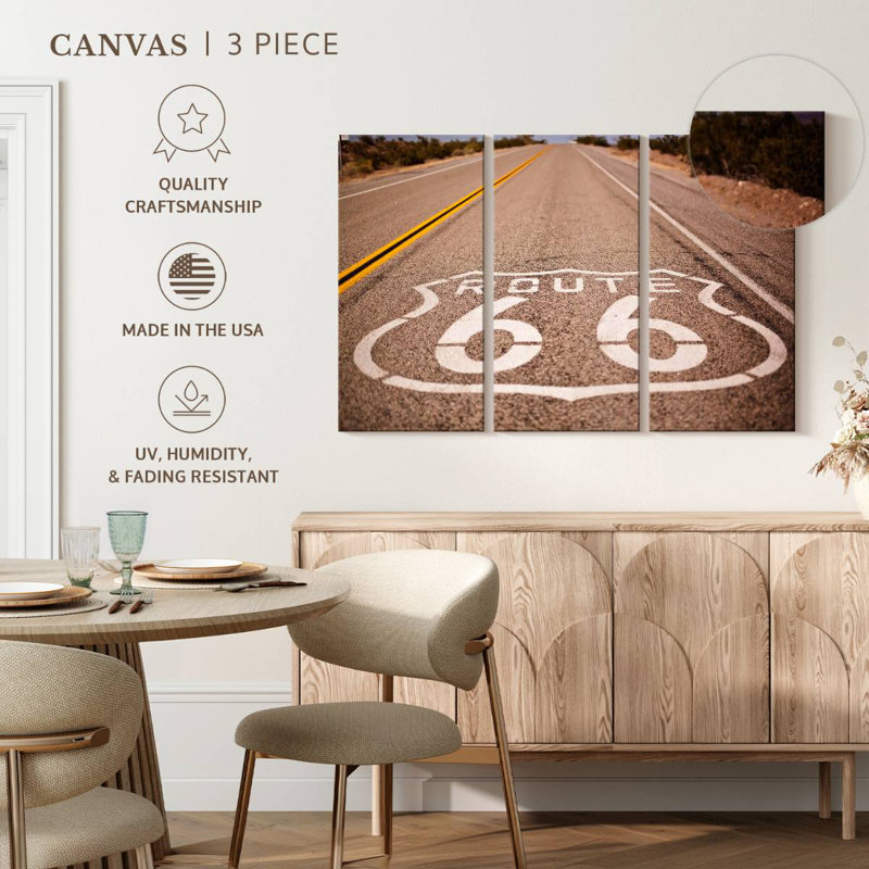 Route 66 Highway, 42" H x 65" W