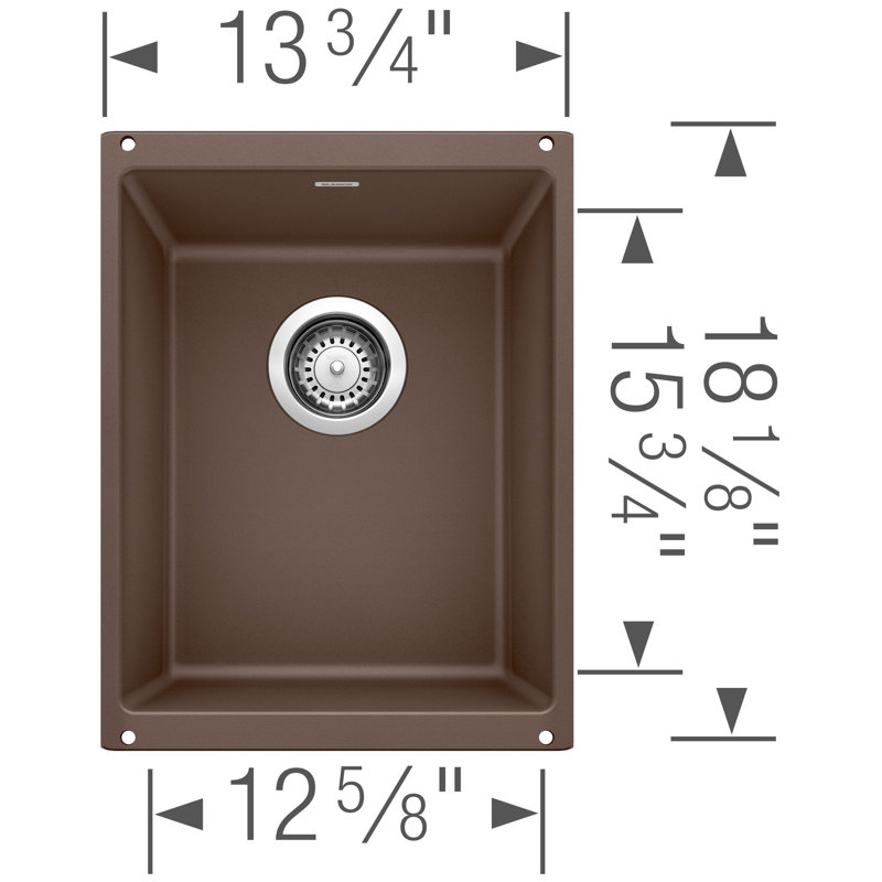 Precis SILGRANIT 13" Undermount Bar Sink, Café Brown