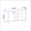Console moderne avec 3 tiroirs et tablettes, finition anthracite, 51,2 po x 19,1 po x 15,7 po | Panneau de particules enduit 100% mélamine, bandes de chant en PVC | Conception murale, parfaite pour les espaces industriels et contemporains