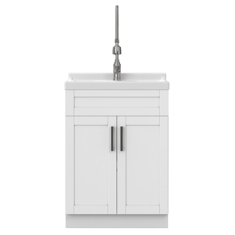 Hennessy All-In-One Deluxe 24-inch Laundry Cabinet with Faucet and ABS Sink