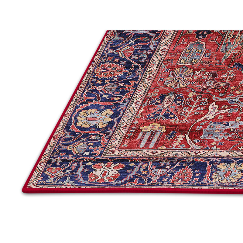 Tapis bleu / rouge Forance, Rectangle 5 pi x 8 pi