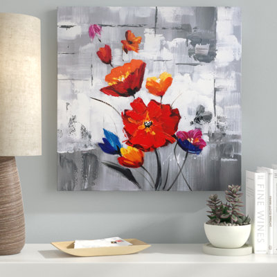 « fleurs ii », reproduction de peinture à l’huile sur toile tendue
