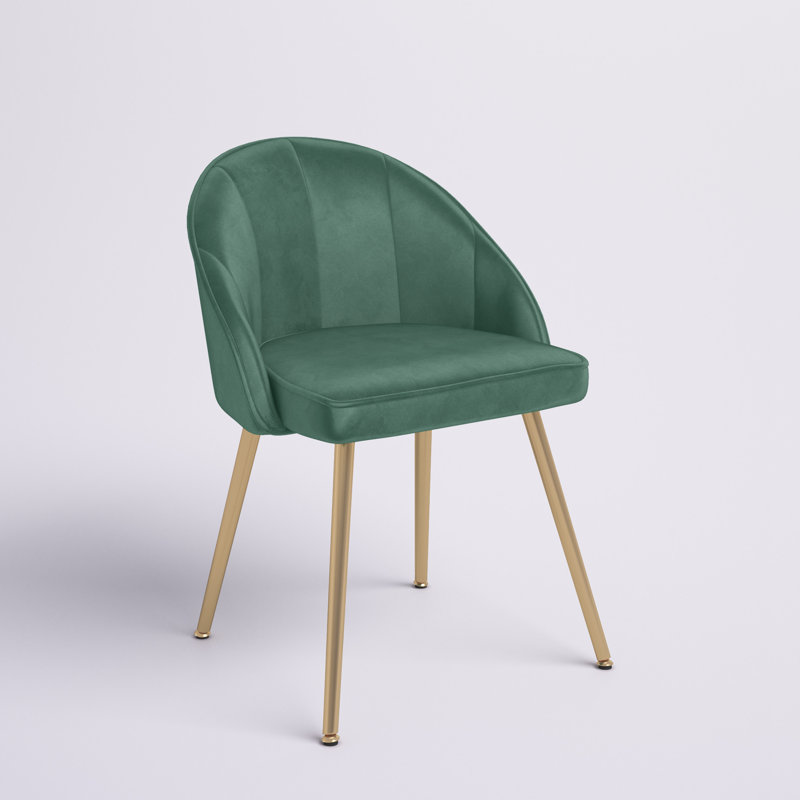 Chaise d'appoint rembourrée en velours Cohen, Vert