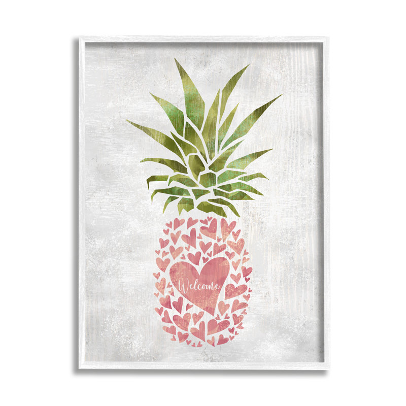 Abstrait en forme de cœur, ananas, accueil surdimensionné, impression numérique sur toile par Ziwei Li, H 30 po x l 24 po