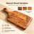 Acacia Wood Cutting Board with Handle, Paddle Serving Board for Kitchen, Charcuterie Cheese Board with Hanging Hole, Decorative Carved Wooden Board for Cooking and Serving