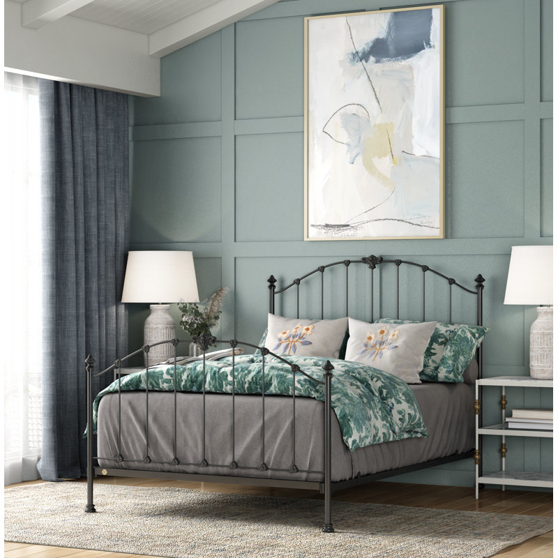 171 Country French Bed | Complete Standard, Gunmetal, Queen