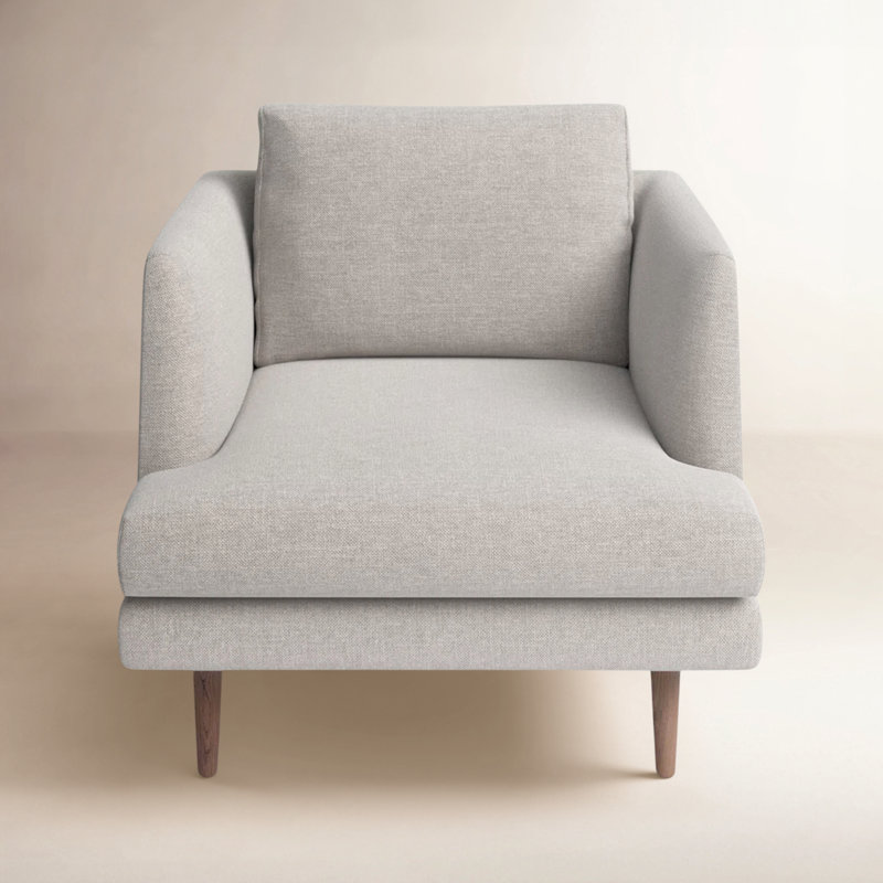 Miller Upholstered Armchair, Light Gray Linen Blend 
