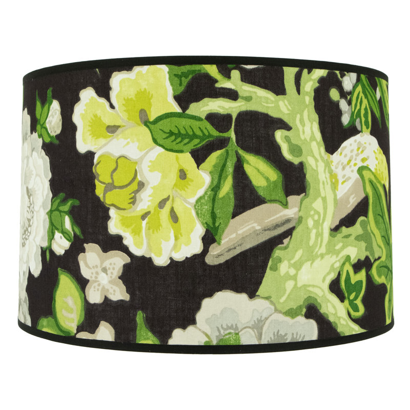 Abat-jour tambour en tissu Abbey Rose H 11 po