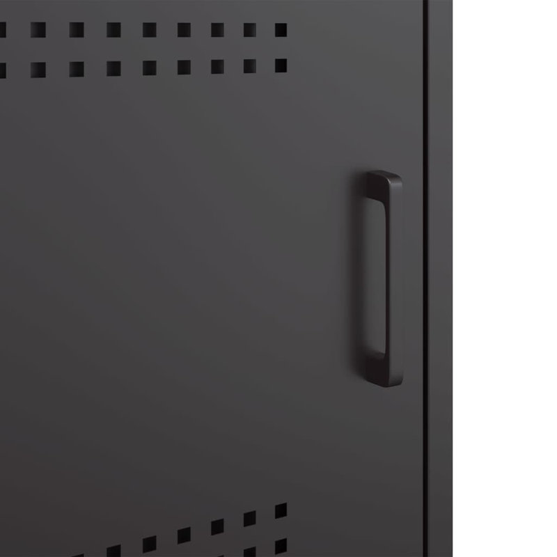 Prinsh 36cm W Steel Bedside Table, Black