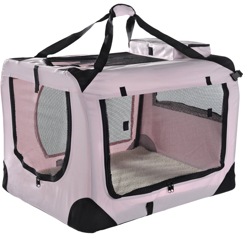 Chorley Collapsible Soft-Sided Crate with 1 Door, Extra Large (58 cm H x 56 cm W x  81 cm L), Pink