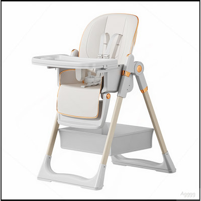 Chaise haute réglable pour bébé 0-6 ans - Siège de nourrisson portable avec ceinture de sécurité, roues verrouillables silencieuses et conception facile à nettoyer pour la maison, la salle à manger, le salon et la chambre à coucher (blanc)