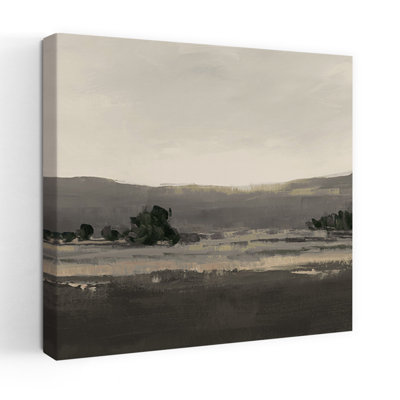 «Misty Hillside with Dark Trees II», art contemporain contemporain, paysage naturel