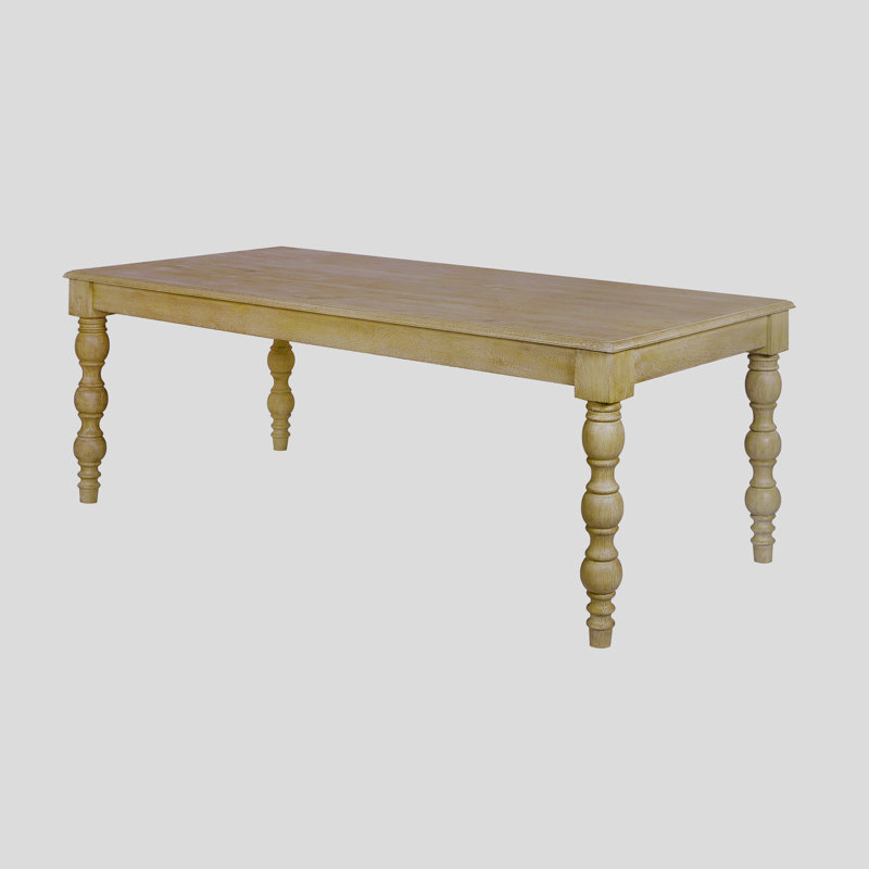 Braydan 84" Solid Wood Dining Table with Hand Turned legs, 30" H x 84" L x 37" W, Brown