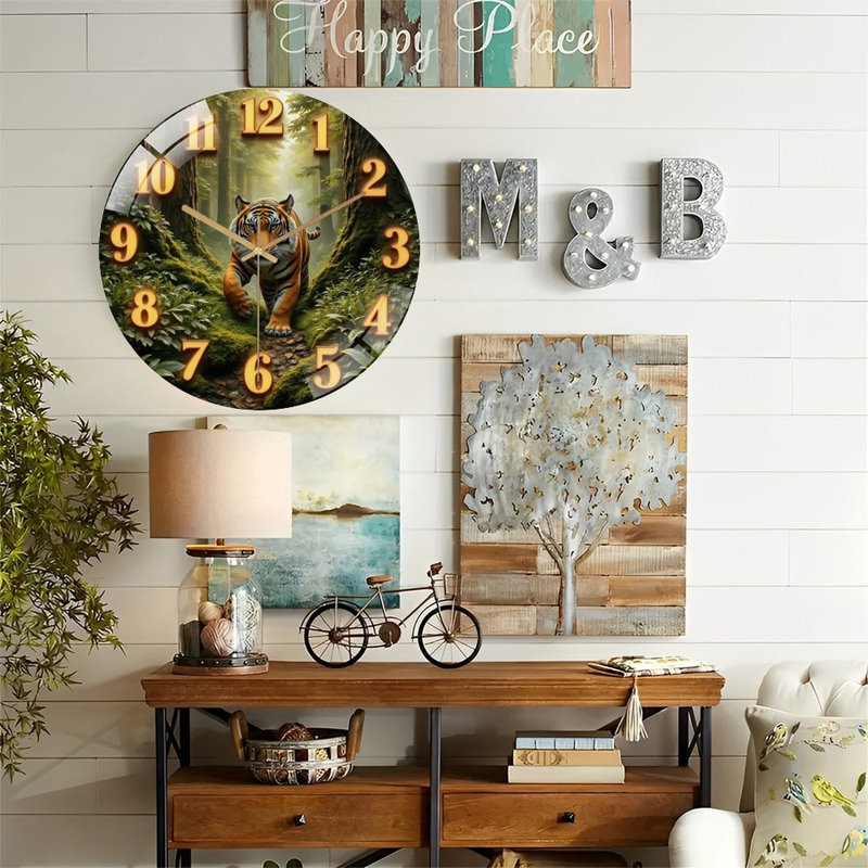 Horloge murale tigre 12 po