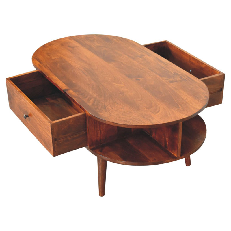 Solid Wood Coffee Table with Storage