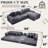 Boneless Oversize Cloud Couch, L-Shape Sofa, Convertible Floor Sleeper Sofa Bed, No Assembly ,Eight Pillows,3-In-1,Side Pocket,Corduroy-360802345-360802344
