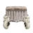 Bedroom Vanity Stool With Stylish Welted Cushion And Elegant Base Rectangular Fabric Trim