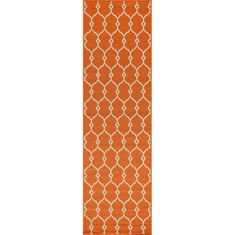 Tapis orange Yepez, Tapis de couloir 2 pi 3 po x 7 pi 6 po