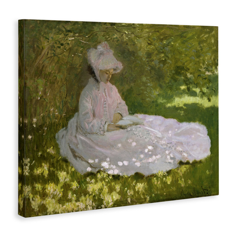 Art mural classique sur toile Portrait de printemps Monet par one1000paintings, H 24 po x l 30 po