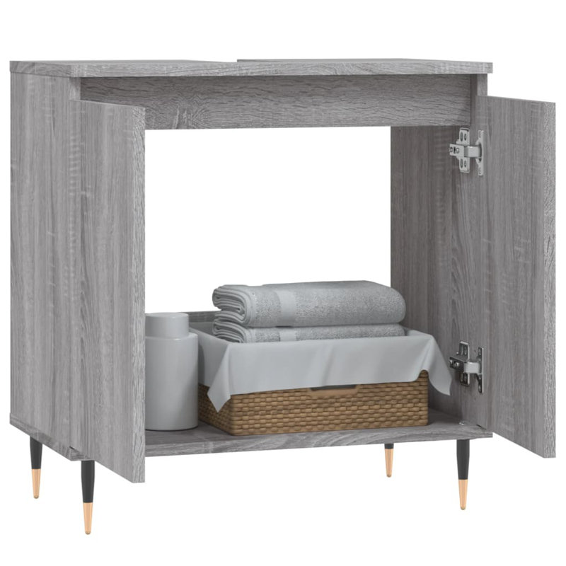 Makyrah Floor Mounted Bathroom Cabinet, Grey Sonoma