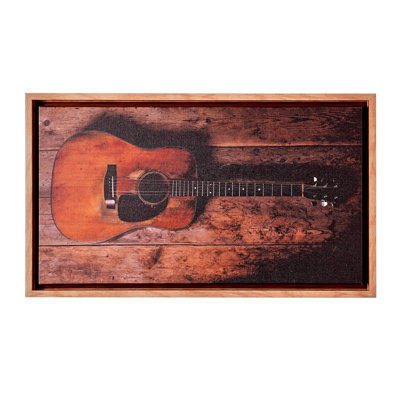 American Art Decor Grand Ole Opry Guitar Canvas with L Frame - 22" x 12"
