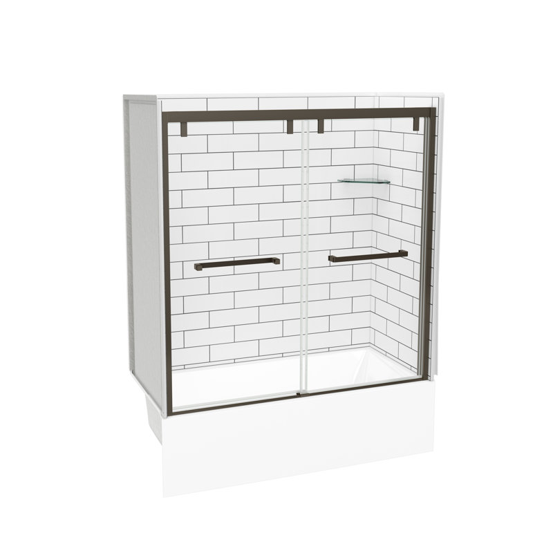 Utile 6032 Composite Direct-to-Stud Three-Piece Tub Wall Kit in Metro Tux, 60" H x 60" W x 32" D