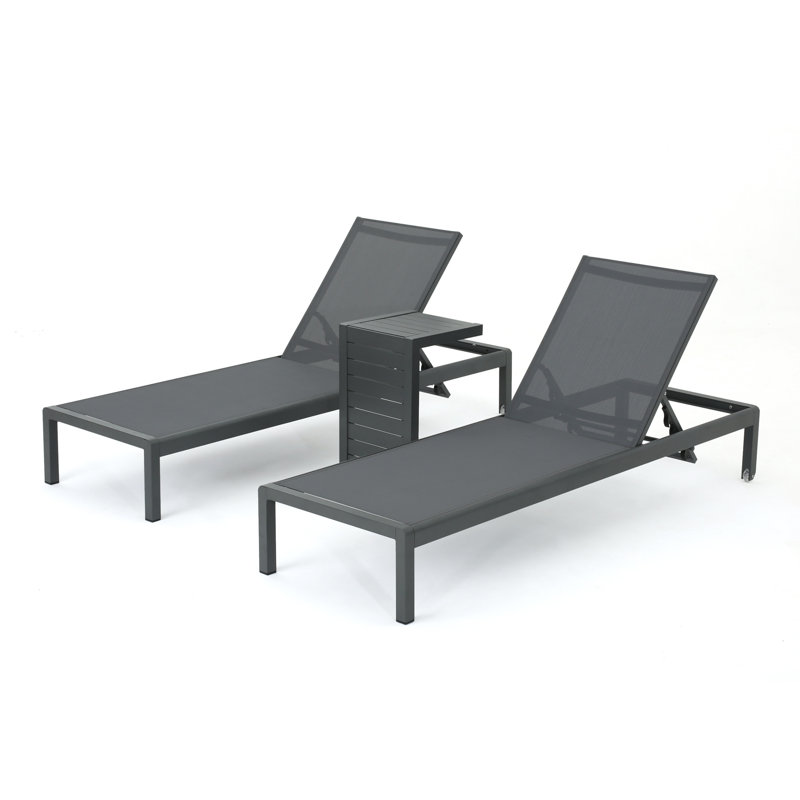 Caggiano Reclining Chaise Lounge with Table