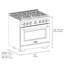 ZLINE 36 in. 6 Burner Gas Range in DuraSnow®-364844653