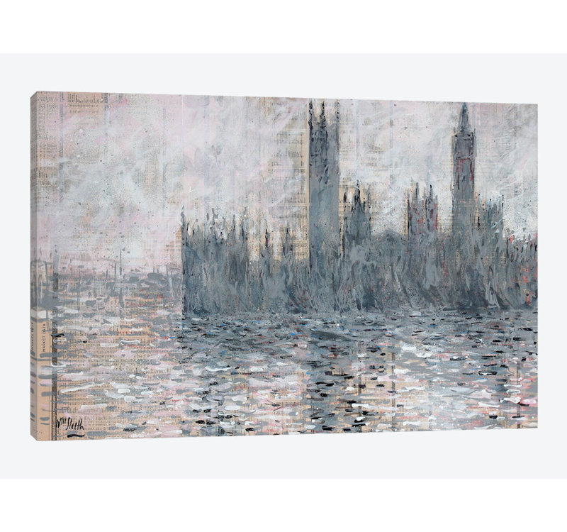 « westminster gray », reproduction sur toile, Papier d'art encadré noir, Blanc, H 16 po x l 24 po x P 1 po