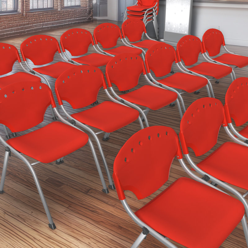 Chaise empilable sans accoudoirs Regency Rico Classroom, Rouge, Non