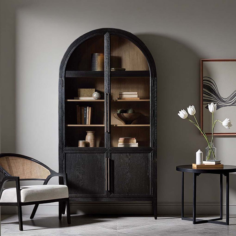 Kravitz American Vintage Style Arched Display Cabinet
