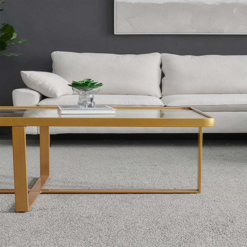 Table basse Taconite, Transparent, Harwich, Or
