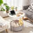Deeley Small End Table with Storage Bag X-Shaped Cross-Leg Side Table Foldable Tray-2064531331