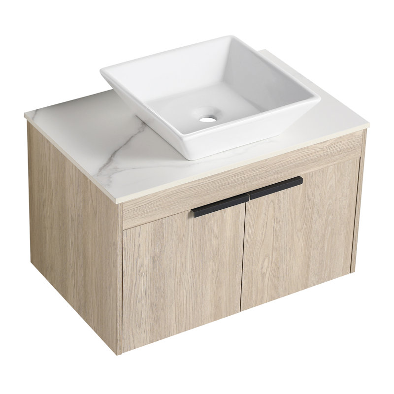 Ensemble de meuble-lavabo flottant avec lavabo en céramique Modern Design, 30"