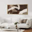 «Grunge Abstract Paint Stroke Effect Mid Mid Century Shape Contemporary Abstract Dynamic Black and White», reproduction encadrée sur toile-111376716-96074530