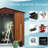 6Ft X Metal Shed With Base, Galvanized Iron Panels, , - Coffee Steel Frame, Foundation, Sliding Doors,