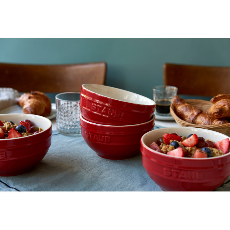Staub Ceramique 4-Pcs Ceramic Bowl Set, Cherry