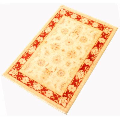 Tapis unique en laine noué à la main 3 pi 2 po x 4 pi 11 po nouvel âge Hacer