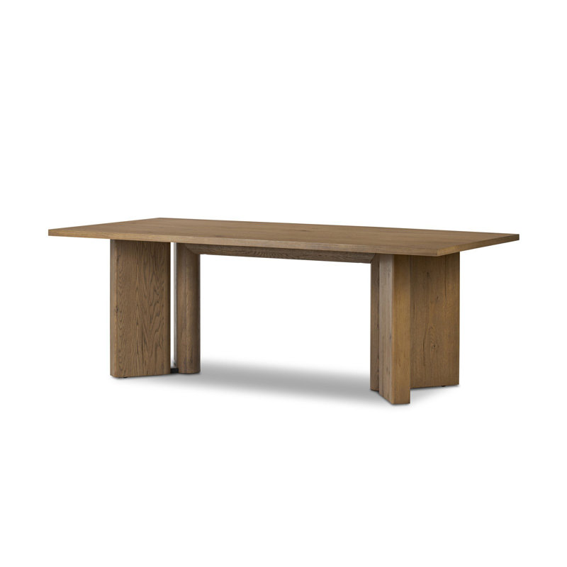 Huxley Dining Table 84"-Smoked Black, 30" H x 42" D x 42" W, Rubber Light Oak