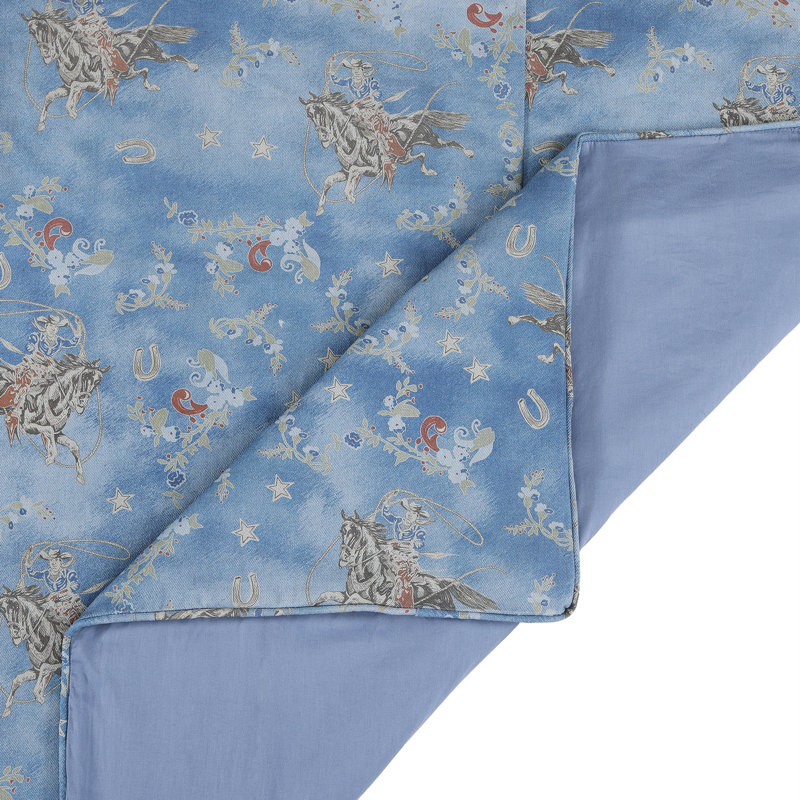 King Denim Floral Cotton Western Bedding Set