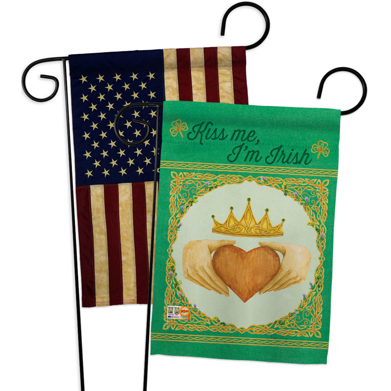 Drapeau de jardin 18 po x 13 po Kiss Me I'm Irish