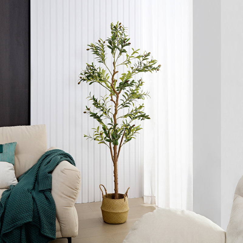 Artificial Tree With Flower Pot Lifelike Fake Tree Suitable For Indoor And Outdoor Decoration(Set Of 2)