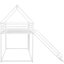 Lit superposé simple au-dessus d'une maison avec glissade, blanc - métal pour chambre à coucher-687579726