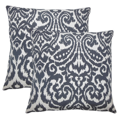Ikat Cotton Reversible Throw Pillow