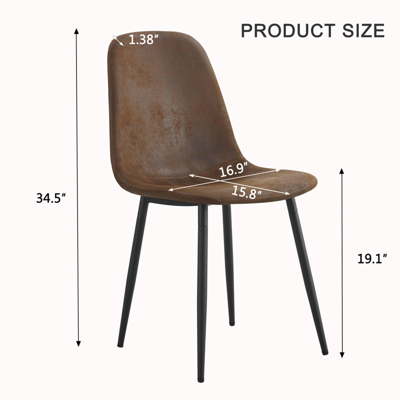 Chaise d'appoint en velours l 16,9 po, Velours brun